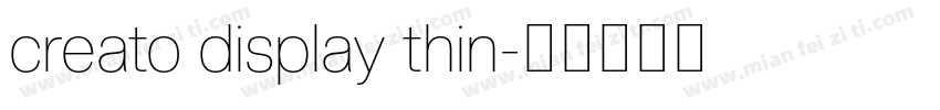 creato display thin字体转换